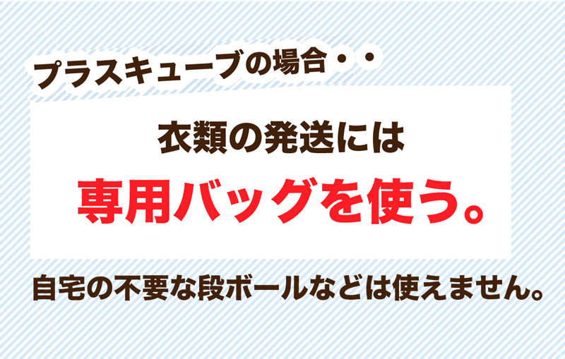 プラスキューブは専用バッグを使う